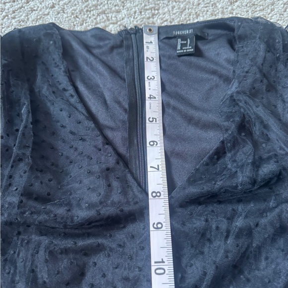 Forever21 Large black sheer polka dot dress Long sleeve - Picture 6 of 11